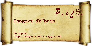 Pangert Ábris névjegykártya